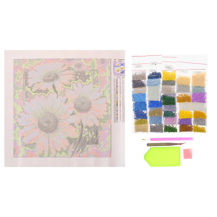 Картина стразами "Три белые ромашки"