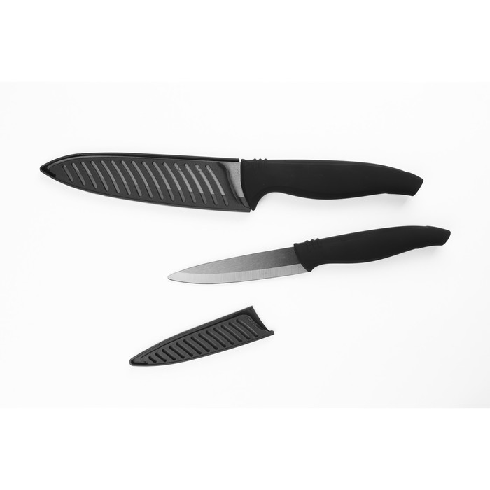 Набор ножей CS CERA BLACK, с чехлами, 2 шт