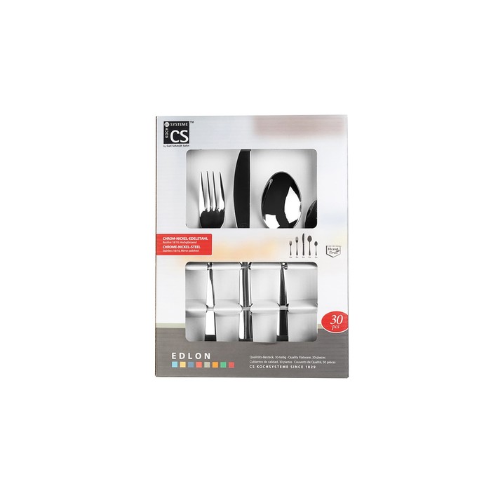 Набор столовых приборов CS EDLON, зеркальная полировка, 30 предметов