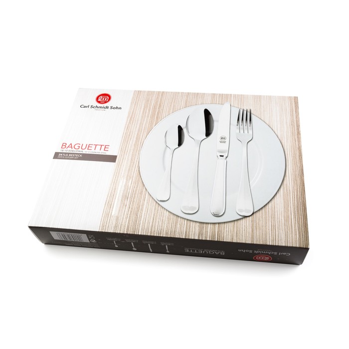 Набор столовых приборов CSS BAGUETTE, зеркальная полировка, 24 предмета