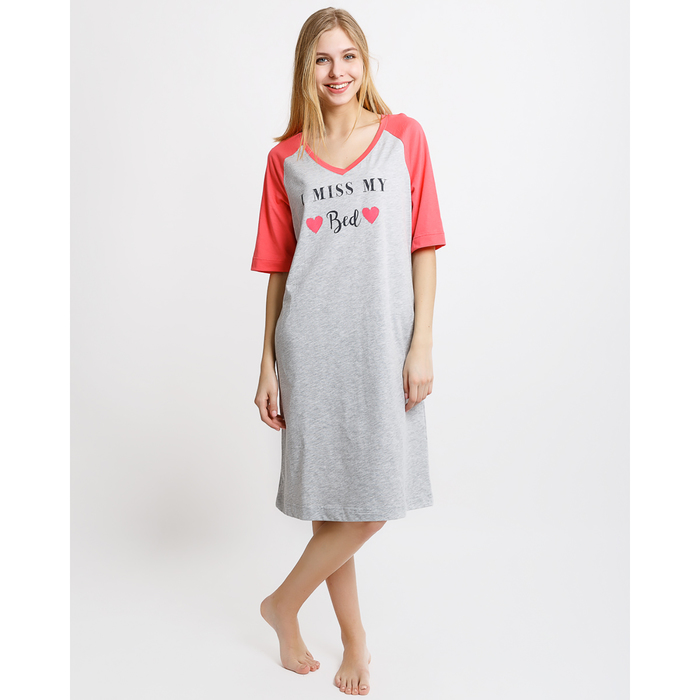 Сорочка женская 2479-16 (572323) цвет серый меланж, р-р 56 (4XL)