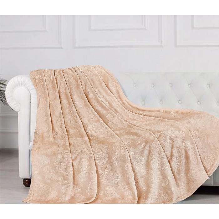 Плед Чайная роза, 180х200см, велсофт жаккард, п/э100%, 280г/м