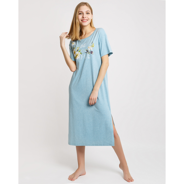 Сорочка женская 3248-16 (572328) цвет бирюзовый меланж, р-р 50 (XL)