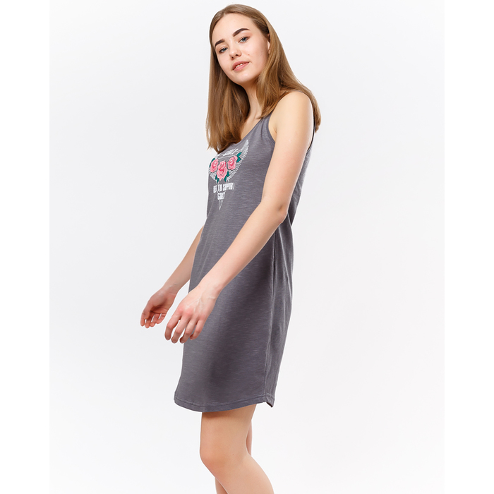 Сорочка женская 1122-0 (572309) цвет тёмно-серый, р-р 50 (XL)