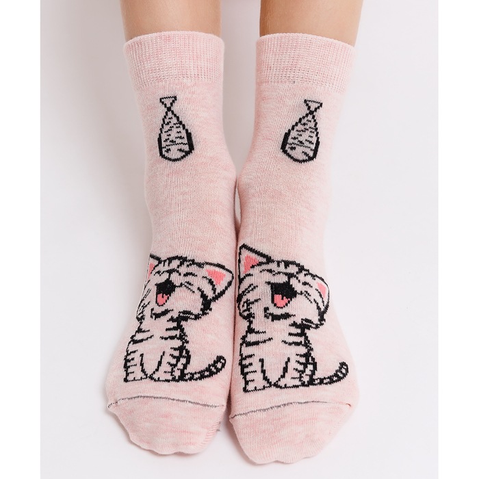 Носки детские, цвет розовый меланж, размер 14