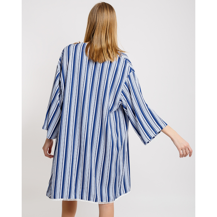 Кардиган женский 2881-9 (172022) цвет полоска синяя, р-р 52 (XXL)