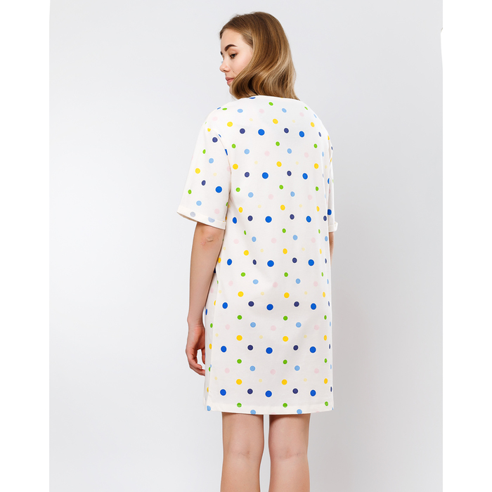 Сорочка женская 2683-0 (572322) цвет горохи на молочном, р-р 52 (XXL)