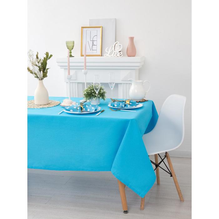 Скатерть "Этель" Лесная голубика 145х300см, рогожка 100% хл