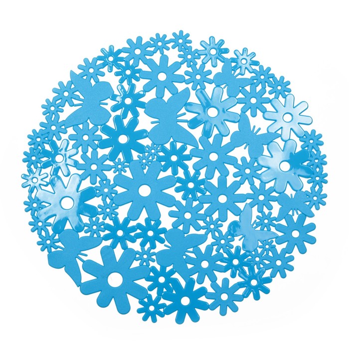 Коврик в раковину "Цветочки" 30x30 см, цвет МИКС