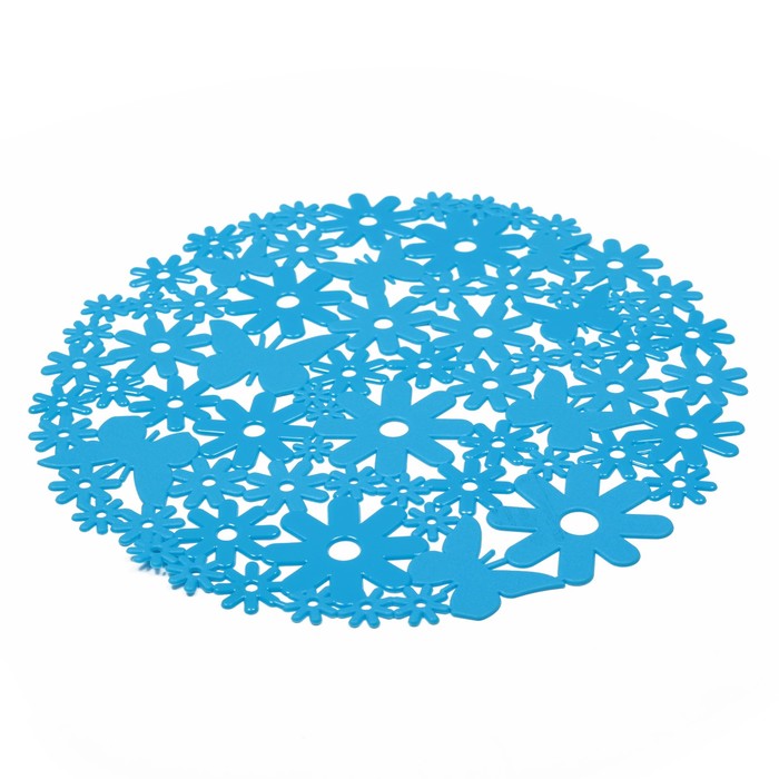 Коврик в раковину "Цветочки" 30x30 см, цвет МИКС