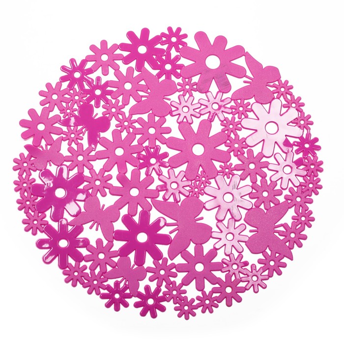 Коврик в раковину "Цветочки" 30x30 см, цвет МИКС