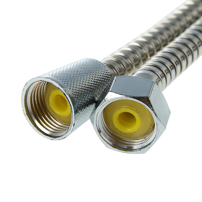 Душевой шланг, 150 см, с пластиковыми гайками, нержавеющая сталь