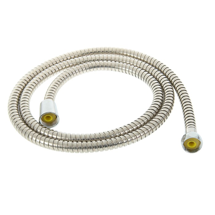 Душевой шланг, 150 см, с металлическими гайками, пластиковой втулкой, нержавеющая сталь