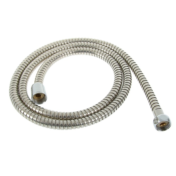 Душевой шланг, 150 см, с металлическими гайками, латунной втулкой, нержавеющая сталь