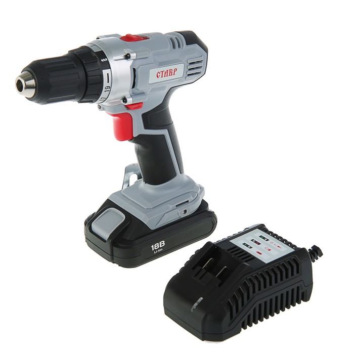 Дрель-шуруповерт "Ставр" ДА-18/2ЛМ, 18 В, 0-350/0-1250 об/мин, 33/19 Нм, аккумуляторная