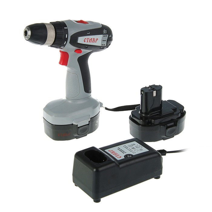 Дрель-шуруповерт "Ставр" ДА-18/2М, 18 В, 0-350/0-1250 об/мин, 25/14 Нм, аккумуляторная
