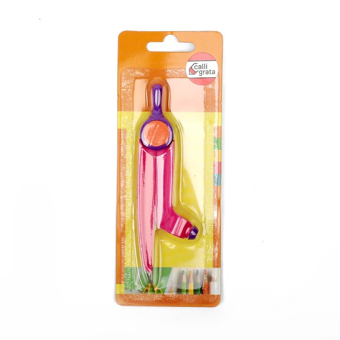 Циркуль пластиковый на блистере (козья ножка) МИКС CALLIGRATA