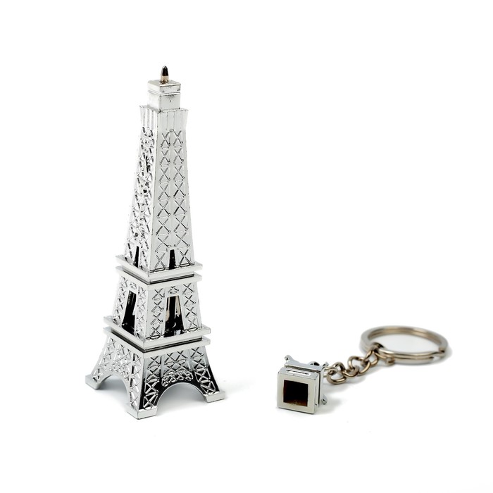 Ручка шариковая-прикол Эйфелева башня с фонариком МИКС с брелком