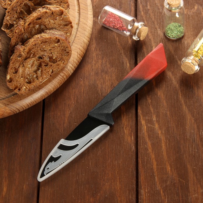 Нож с антиналипающим покрытием "Альфа" лезвие 9 см, цвет красный