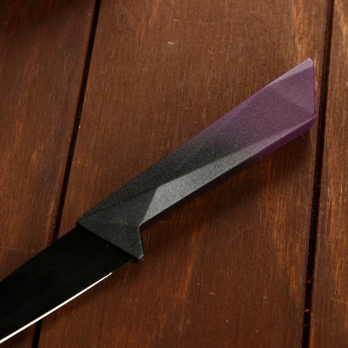 Нож с антиналипающим покрытием "Альфа" лезвие 9 см, цвет фиолетовый