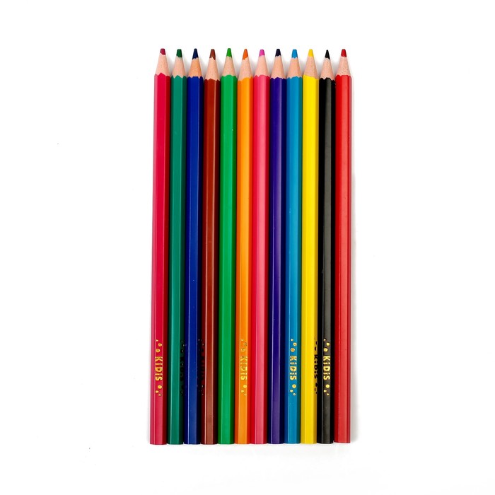 Карандаши 12цв Машина пластиковые заточенные граненные в картонной коробке