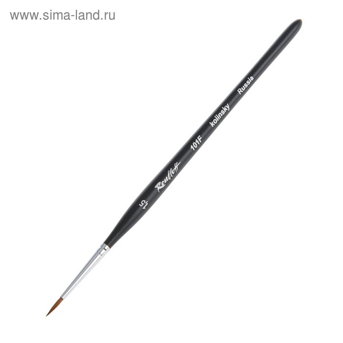 

Кисть Колонок круглая Roubloff серия 101F № 1,5, короткая ручка ЖК1-01,5FБ, чёрная, матовая, фигурная
