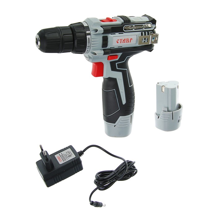 Дрель-шуруповерт "Ставр" ДА-10,8/2ЛМ, 10.8 В, 0-350/0-1250 об/мин, 22/11Нм, аккумуляторная