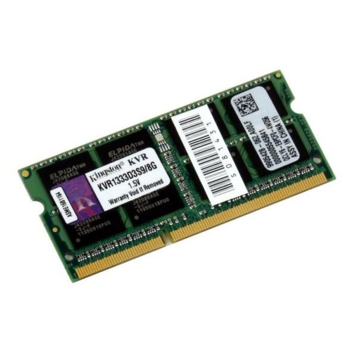 Память DDR3 8Gb 1333MHz Kingston KVR1333D3S9/8G RTL PC3-10600 CL9 SO-DIMM 204-pin 1.5В
