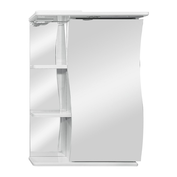 Зеркало-шкаф "Волна, светильник" 55 правое