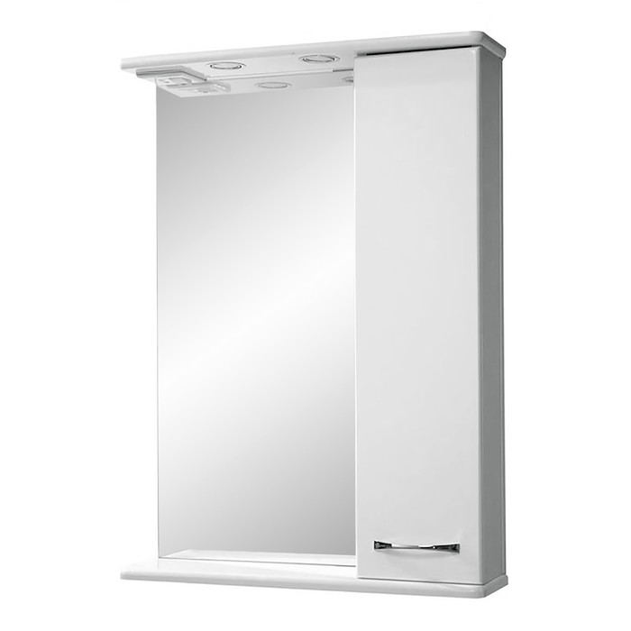 Зеркало-шкаф "Прима  50 , светильник" правое