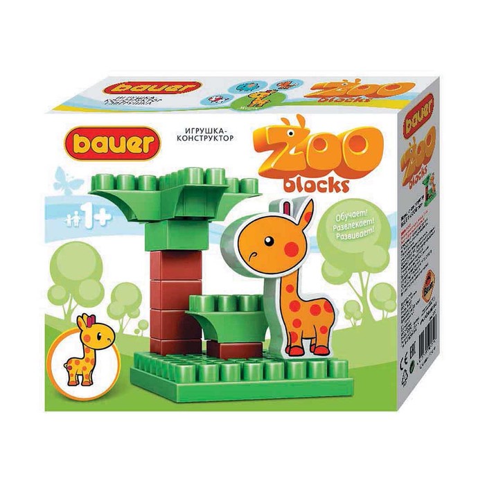 Конструктор Зооблокс "Жираф", 13 деталей