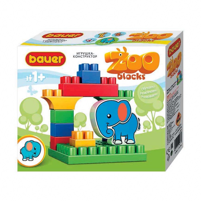 Конструктор Зооблокс "Слон", 13 деталей