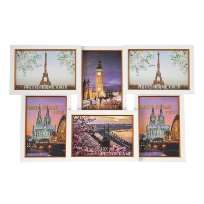Фоторамка "Белая" 29х45 см на 6 фото 10х15 см