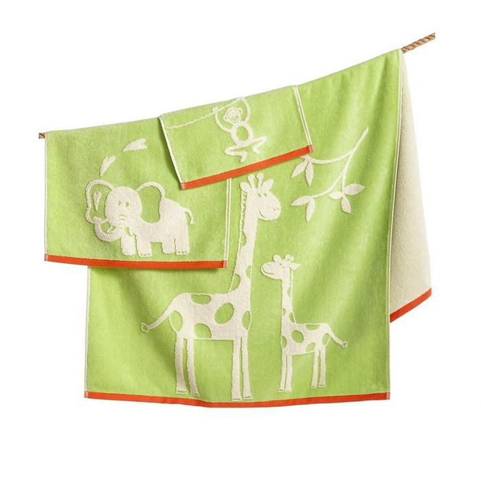 Полотенце Kassatex Jungle, размер 41х71 см, зеленый, махра