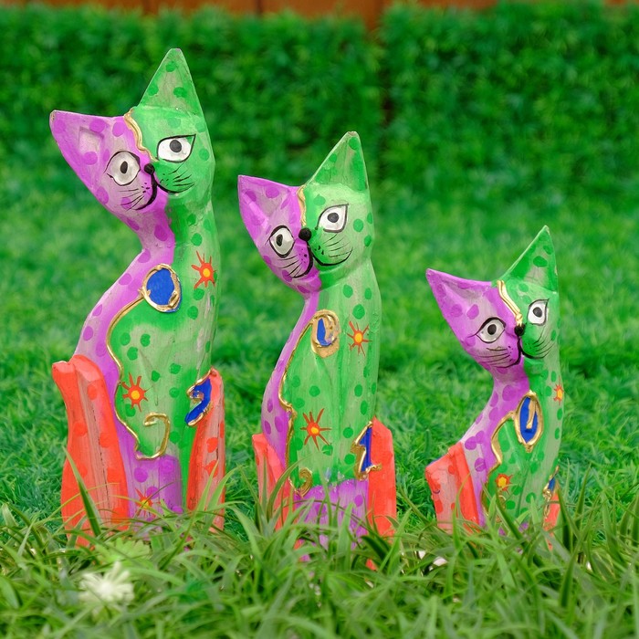 Сувенирный набор дерево "Кошки" 15х4х24 см