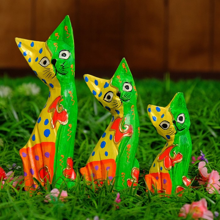 Сувенирный набор дерево "Кошки" 15х4х24 см