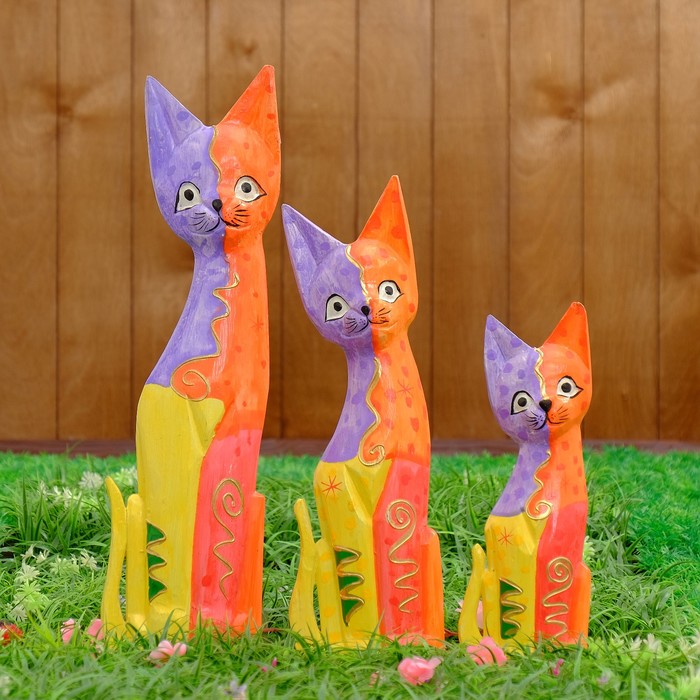 Сувенирный набор дерево "Кошки" 25х8х50 см