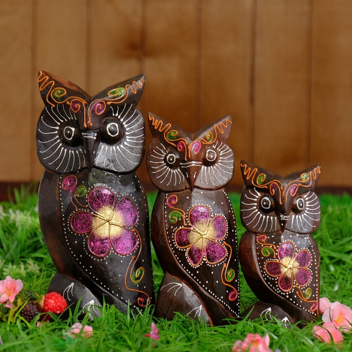 Сувенирный набор дерево "Совы" 18х7х30 см