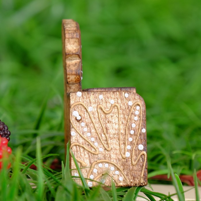 Деревянный календарь с кубиками "Слон" 12х6х3,5 см