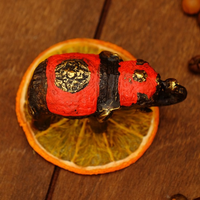 Сувенир бронза "Красный слоник" 6,5х3,5х4 см