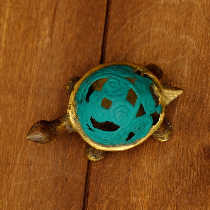 Сувенир бронза "Резная черепашка" 9,5х5х3,5 см