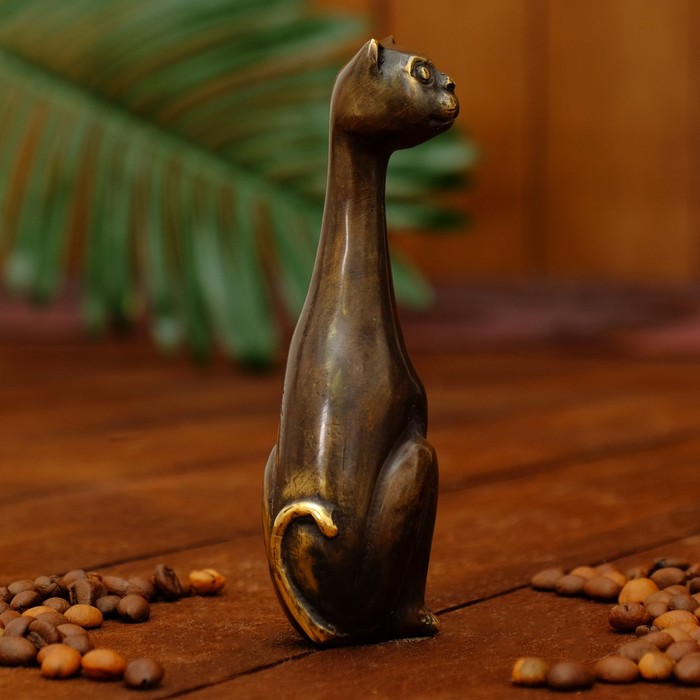 Сувенир бронза "Кошка с длинной шеей" 4х3,5х12,5 см