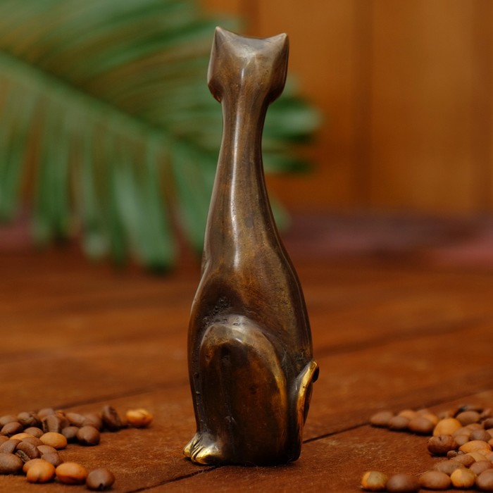 Сувенир бронза "Кошка с длинной шеей" 4х3,5х12,5 см