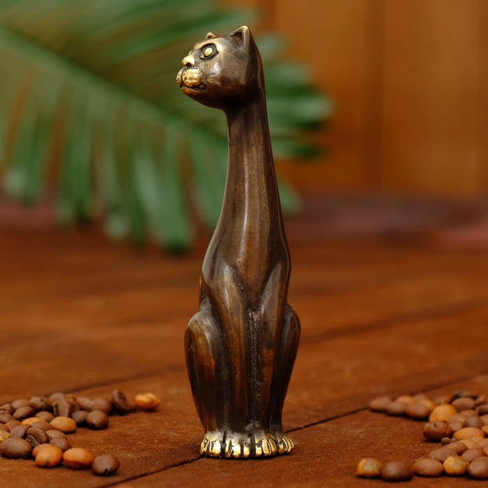 Сувенир бронза "Кошка с длинной шеей" 4х3,5х12,5 см