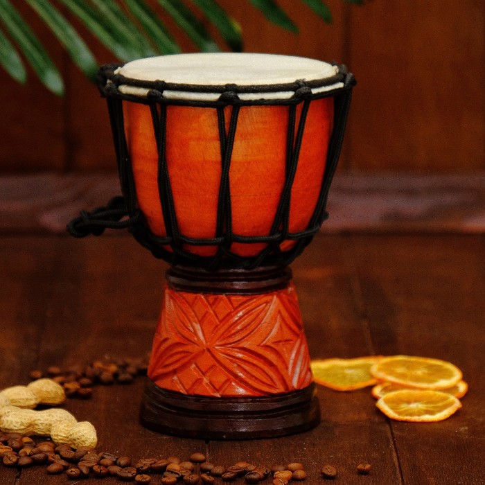 Музыкальный инструмент барабан джембе "Тёмный" 20х12х12 см МИКС