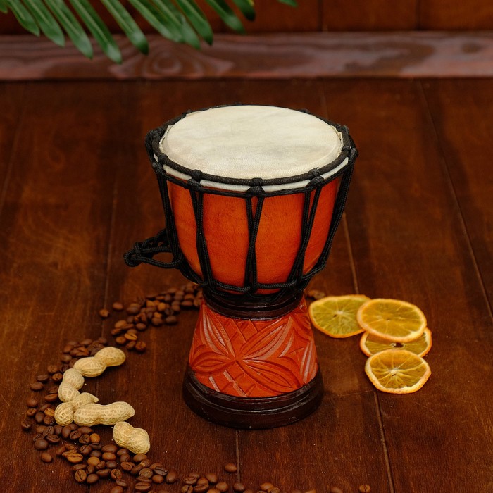 Музыкальный инструмент барабан джембе "Тёмный" 20х12х12 см МИКС