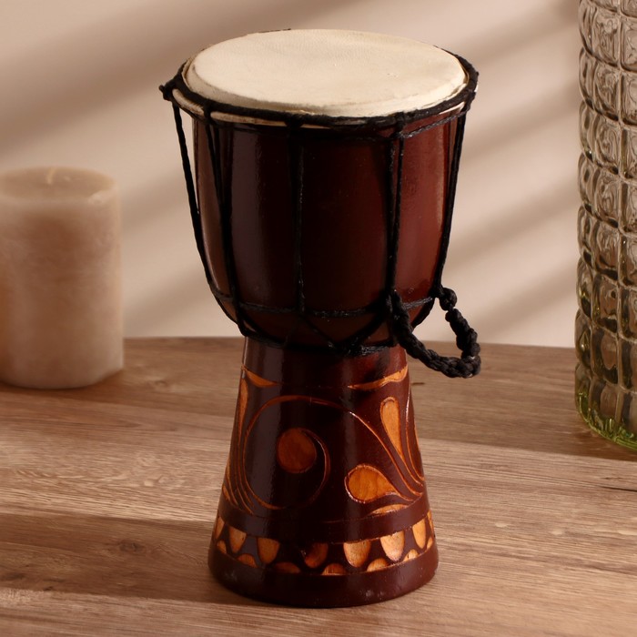 Музыкальный инструмент барабан джембе "Светлый" 25х14х14 см МИКС