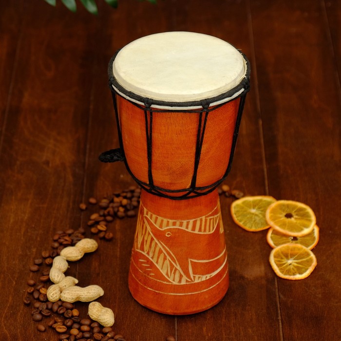 Музыкальный инструмент барабан джембе "Светлый" 25х14х14 см МИКС