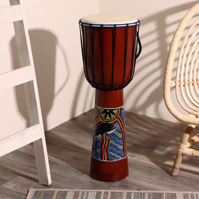 Музыкальный инструмент барабан джембе "Цветной" 70х27х27 см МИКС