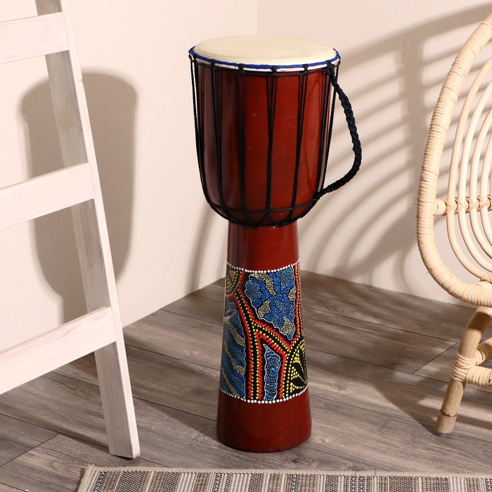 Музыкальный инструмент барабан джембе "Цветной" 70х27х27 см МИКС